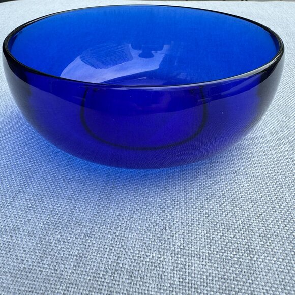 Cobalt Blue Glass Bowl 6 inches wide - Picture 3 of 6